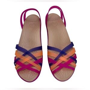 Crocs Women’s Isabella Huarache Flat jelly sandals multi color size 8